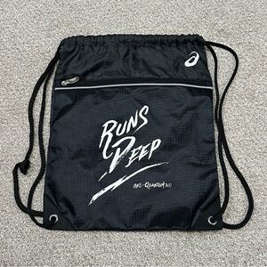 NWOT Asics Black Drawstring Style Backpack